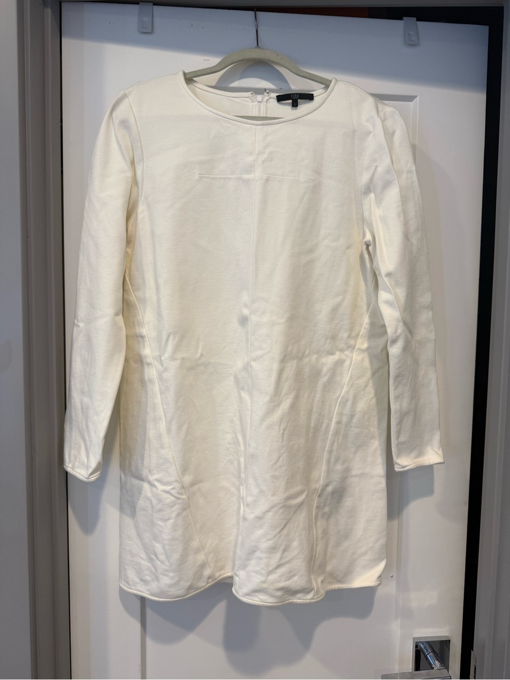Tibi Women's Cream Long-Sleeve Shift Dress - Size Large